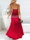 Sheath/Column Sweetheart Satin Ankle-length Split Front Prom Dresses #Favs020106593