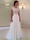 A-line Scoop Neck Chiffon Floor-length Appliques Lace Prom Dresses #Favs02016789