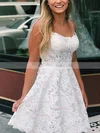 A-line Square Neckline Lace Short/Mini Short Prom Dresses #Favs020107660