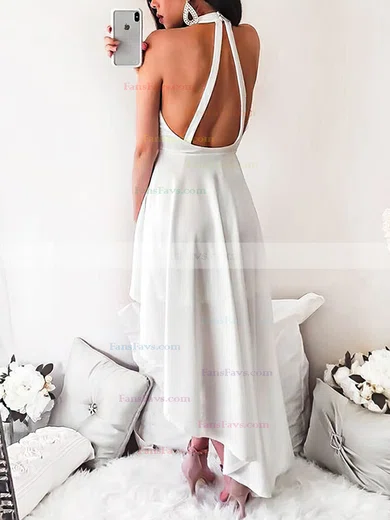 A-line High Neck Chiffon Asymmetrical Prom Dresses #Favs020107705