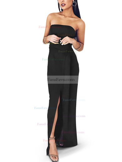 Sheath/Column Square Neckline Satin Floor-length Sashes / Ribbons Prom Dresses #Favs020107722