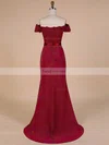 Trumpet/Mermaid Off-the-shoulder Chiffon Sweep Train Appliques Lace Prom Dresses #Favs02023570