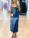 Sheath/Column Cowl Neck Silk-like Satin Tea-length Bow Prom Dresses #Favs020107749