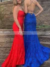 Trumpet/Mermaid Square Neckline Lace Sweep Train Beading Prom Dresses #Favs020107754
