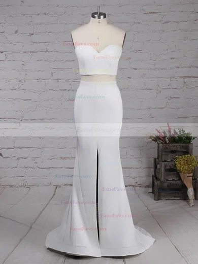 Trumpet/Mermaid Sweetheart Stretch Crepe Floor-length Split Front Prom Dresses #Favs020104804