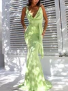 Trumpet/Mermaid Cowl Neck Jersey Sweep Train Prom Dresses #Favs020107799
