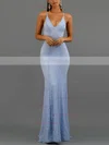 Trumpet/Mermaid V-neck Lace Floor-length Prom Dresses #Favs020107800