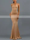 Trumpet/Mermaid Halter Jersey Sweep Train Bow Prom Dresses #Favs020107802