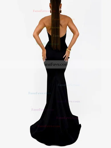 Trumpet/Mermaid Halter Lace Stretch Crepe Sweep Train Prom Dresses #Favs020107807