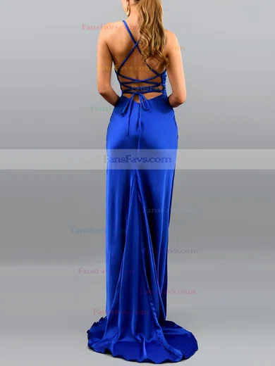 Trumpet/Mermaid Cowl Neck Silk-like Satin Sweep Train Prom Dresses #Favs020107828