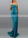 Trumpet/Mermaid Cowl Neck Silk-like Satin Sweep Train Prom Dresses #Favs020107828