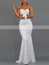 Trumpet/Mermaid Strapless Jersey Sweep Train Bow Prom Dresses #Favs020107830