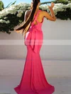 Trumpet/Mermaid Cowl Neck Jersey Sweep Train Bow Prom Dresses #Favs020107849