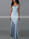 Sheath/Column Cowl Neck Silk-like Satin Sweep Train Prom Dresses #Favs020107852