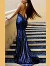 Trumpet/Mermaid V-neck Sequined Sweep Train Beading Prom Dresses #Favs020107862