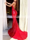 Trumpet/Mermaid V-neck Sequined Sweep Train Beading Prom Dresses #Favs020107862
