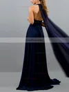 A-line Halter Chiffon Sweep Train Split Front Prom Dresses #Favs020107872
