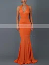 Trumpet/Mermaid Halter Jersey Sweep Train Bow Prom Dresses #Favs020107875