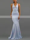 Trumpet/Mermaid Halter Jersey Sweep Train Bow Prom Dresses #Favs020107875