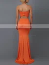 Trumpet/Mermaid Strapless Jersey Sweep Train Bow Prom Dresses #Favs020107876