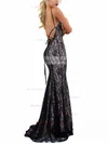 Trumpet/Mermaid Scoop Neck Lace Sweep Train Prom Dresses #Favs020107879