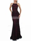 Trumpet/Mermaid Scoop Neck Lace Sweep Train Prom Dresses #Favs020107880