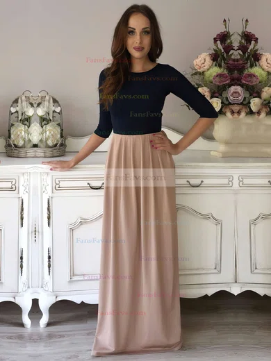 A-line Scoop Neck Silk-like Satin Floor-length Pockets Prom Dresses #Favs020103549