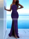 Trumpet/Mermaid Scoop Neck Stretch Crepe Sweep Train Split Front Prom Dresses #Favs020107893