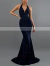 Trumpet/Mermaid Halter Jersey Sweep Train Bow Prom Dresses #Favs020107905