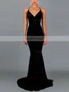 Trumpet/Mermaid V-neck Jersey Sweep Train Prom Dresses #Favs020107907