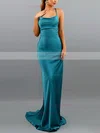 Trumpet/Mermaid Cowl Neck Silk-like Satin Sweep Train Prom Dresses #Favs020107908