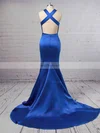 Trumpet/Mermaid Scoop Neck Stretch Crepe Sweep Train Prom Dresses #Favs020104835