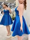 A-line V-neck Silk-like Satin Short/Mini Homecoming Dresses #Favs020109126