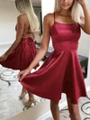 A-line Square Neckline Silk-like Satin Short/Mini Homecoming Dresses #Favs020109131