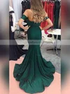Trumpet/Mermaid Off-the-shoulder Jersey Sweep Train Ruffles Prom Dresses #Favs020104844