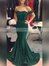 Trumpet/Mermaid Off-the-shoulder Jersey Sweep Train Ruffles Prom Dresses #Favs020104844