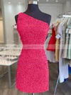 Sheath/Column One Shoulder Sequined Short/Mini Homecoming Dresses #Favs020108866