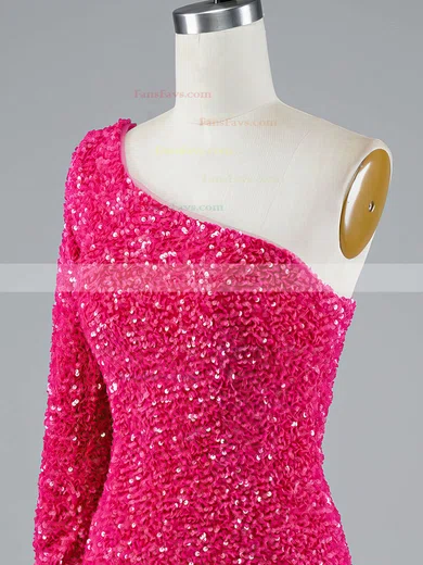 Sheath/Column One Shoulder Sequined Short/Mini Homecoming Dresses #Favs020108867