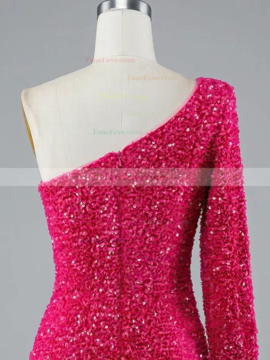 Sheath/Column One Shoulder Sequined Short/Mini Homecoming Dresses #Favs020108867