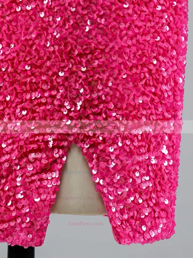 Sheath/Column One Shoulder Sequined Short/Mini Homecoming Dresses #Favs020108867