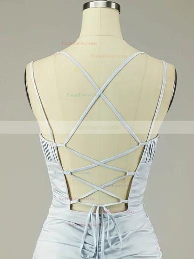 Sheath/Column V-neck Jersey Short/Mini Ruffles Homecoming Dresses #Favs020108868