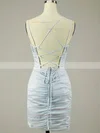 Sheath/Column V-neck Jersey Short/Mini Ruffles Homecoming Dresses #Favs020108868