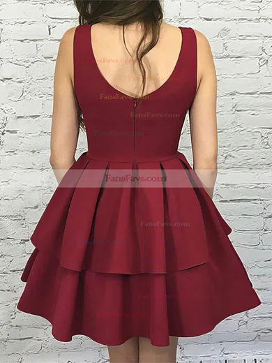 A-line V-neck Stretch Crepe Short/Mini Homecoming Dresses #Favs020109392