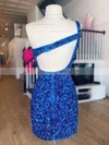 Sheath/Column One Shoulder Sequined Short/Mini Homecoming Dresses #Favs020108871