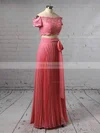A-line Off-the-shoulder Chiffon Floor-length Sashes / Ribbons Prom Dresses #Favs020104851