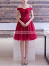 A-line Off-the-shoulder Tulle Knee-length Homecoming Dresses #Favs020109144