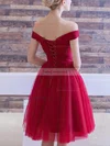 A-line Off-the-shoulder Tulle Knee-length Homecoming Dresses #Favs020109144