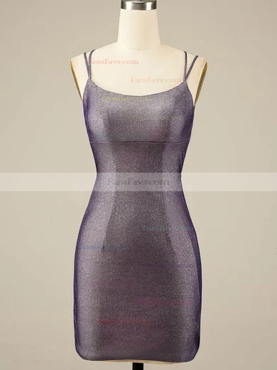 Sheath/Column Square Neckline Shimmer Crepe Short/Mini Homecoming Dresses #Favs020108882