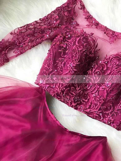 A-line Scoop Neck Tulle Short/Mini Homecoming Dresses With Beading #Favs020109403