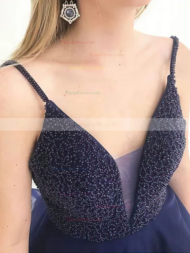 A-line V-neck Organza Short/Mini Homecoming Dresses With Beading Tiered #Favs020109148